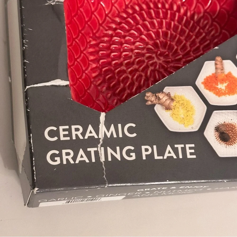 Garlic Grate Plate Ceramic Red Grater Ginger Cheese Nutmeg Red Viral TikTok